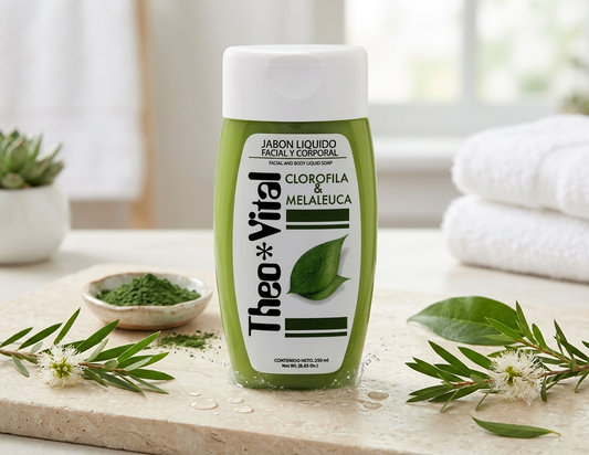 Jabón líquido facial y corporal con clorofila y melaleuca